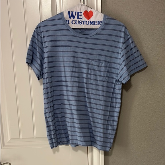 DYLAN GRAY Mens Blue Striped Casual Shirt